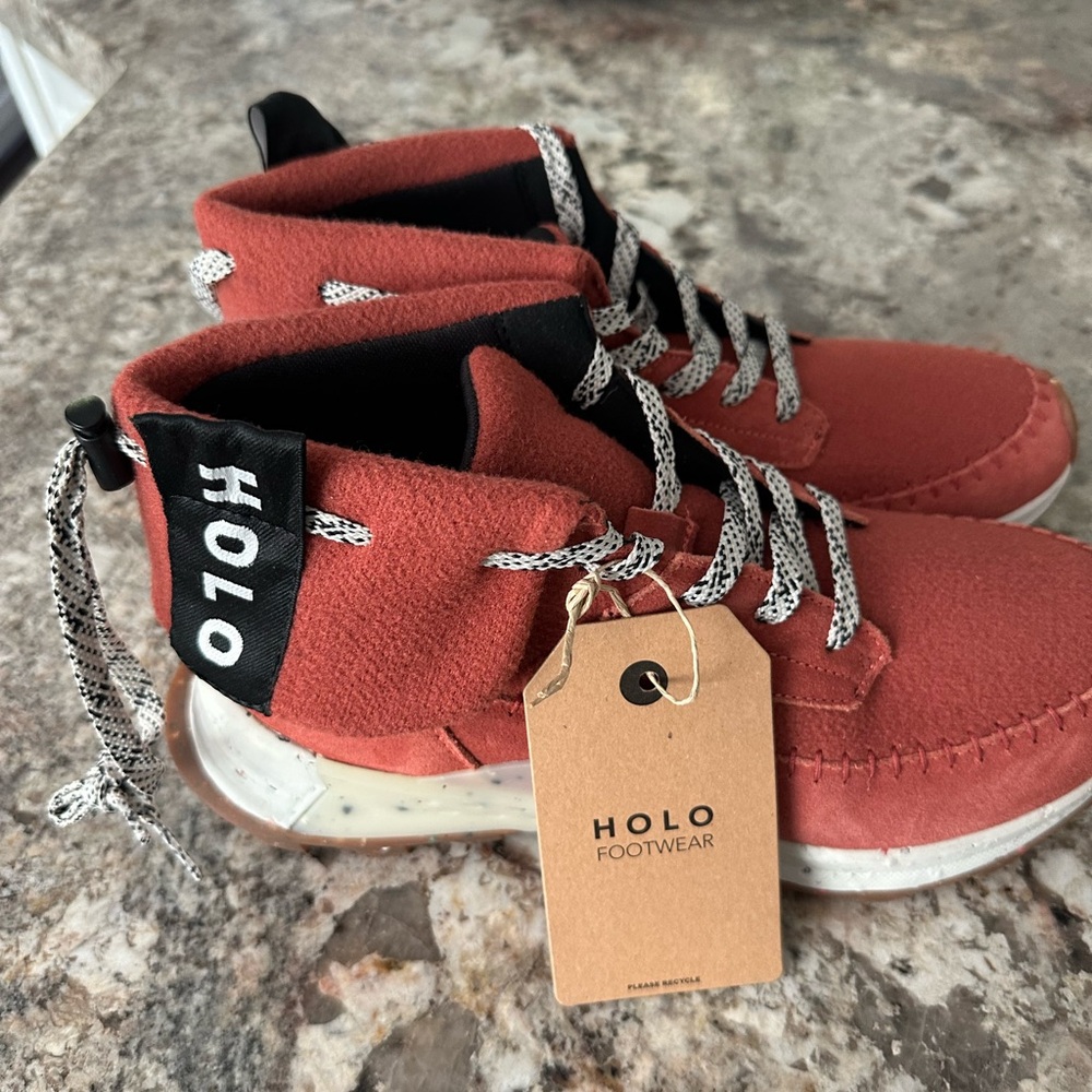 Orange and Red Ankle Boots with Suede Finish